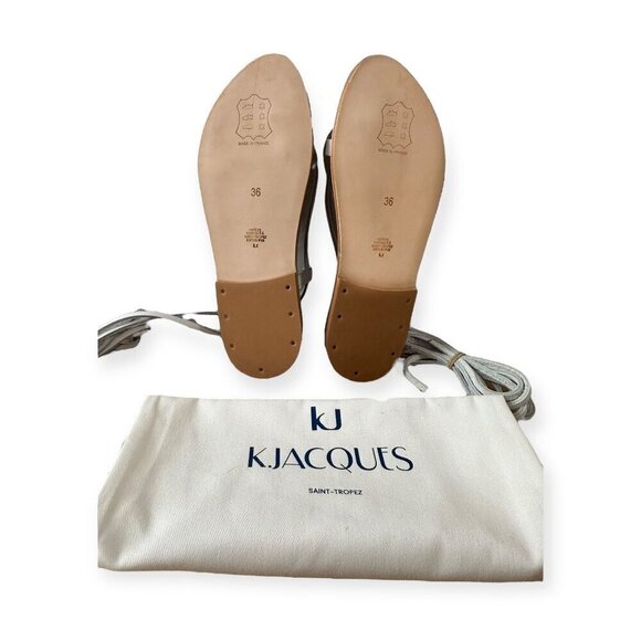 K JACQUES St Tropez Venise Flip-Flops in Gold Leather, Size 36 EU - Picture 12 of 12